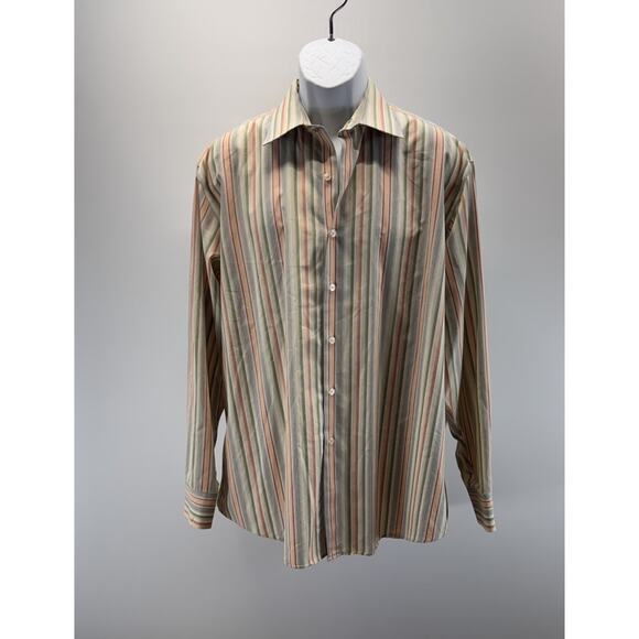 Claiborne Striped Green Wrinkle Free Modern Fit Men’s Size XL - Picture 2 of 10